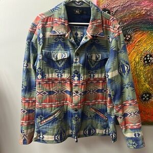 Double RL Ralph Lauren southwestern spring colored shirt jacket. Men’s XL